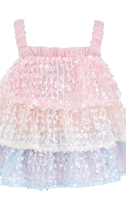 kids atelier mimi tutu Pink Pastel Elunara Ruffle Set with Hair Clip