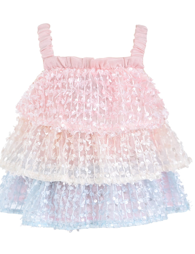 kids atelier mimi tutu Pink Pastel Elunara Ruffle Set with Hair Clip