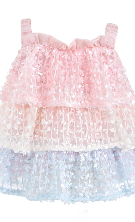 kids atelier mimi tutu Pink Pastel Elunara Ruffle Set with Hair Clip