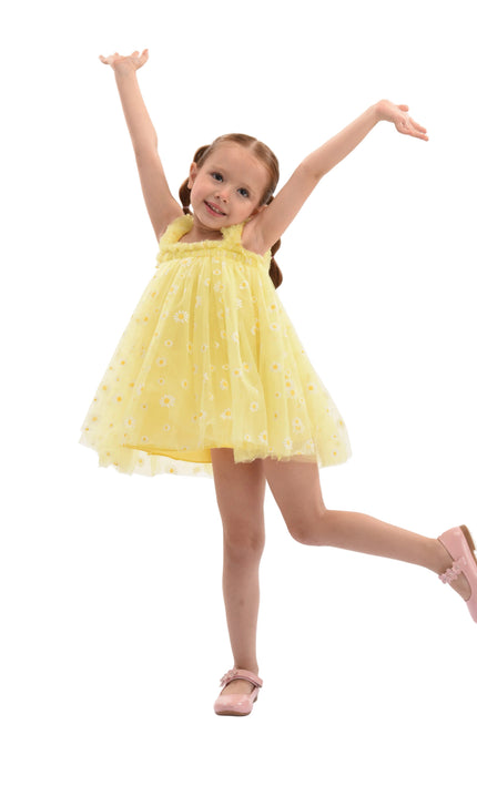 kids atelier mimi tutu Yellow Solenne Daisy Ruffle Dress