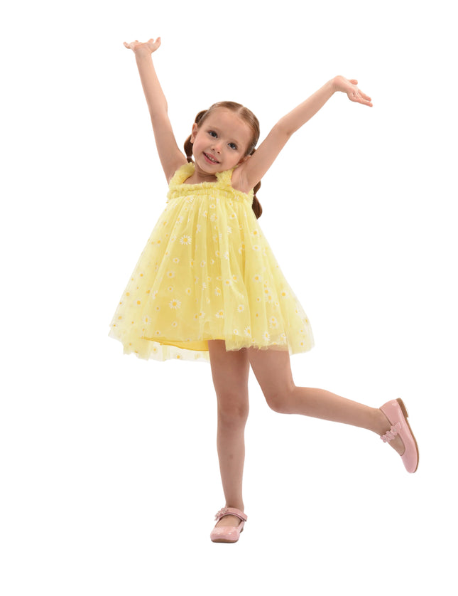 kids atelier mimi tutu Yellow Solenne Daisy Ruffle Dress