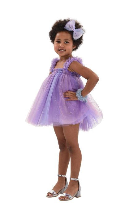 kids atelier mimi tutu Purple Serenya Glitter Tulle Dress