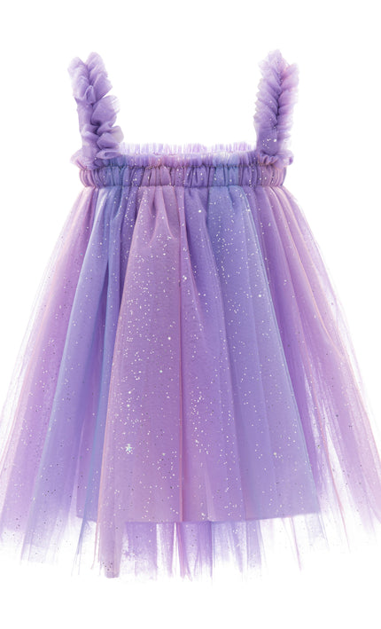kids atelier mimi tutu Purple Serenya Glitter Tulle Dress