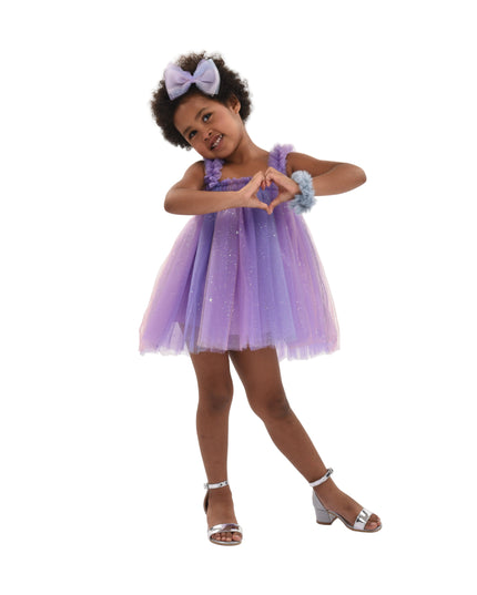 kids atelier mimi tutu Purple Serenya Glitter Tulle Dress