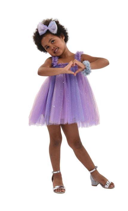 kids atelier mimi tutu Purple Serenya Glitter Tulle Dress