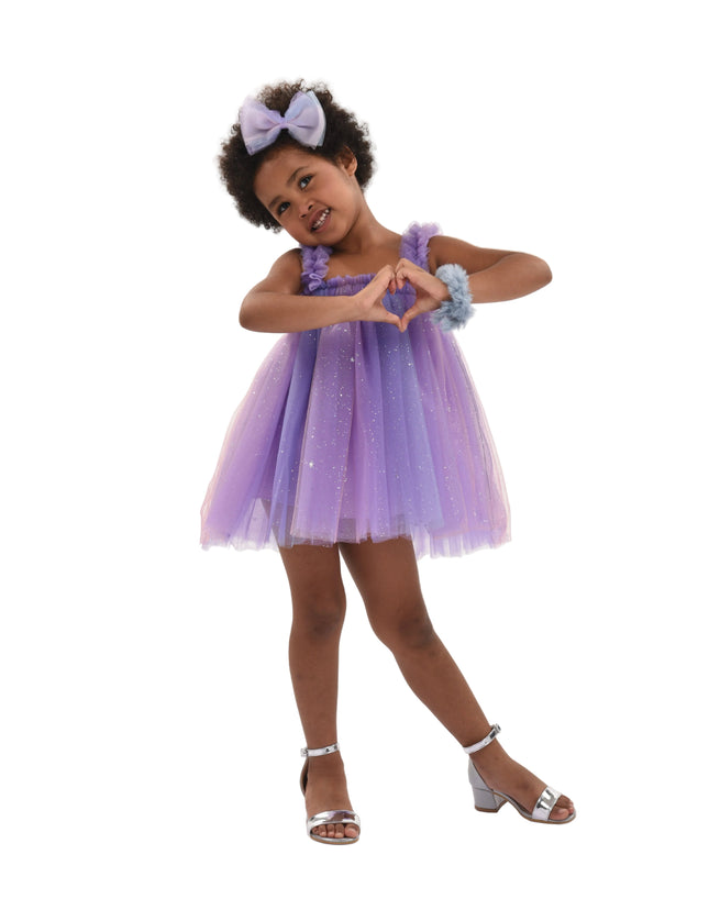 kids atelier mimi tutu Purple Serenya Glitter Tulle Dress