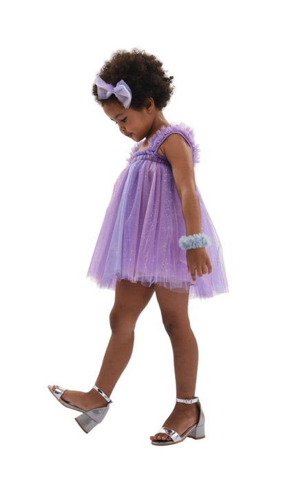 kids atelier mimi tutu Purple Serenya Glitter Tulle Dress