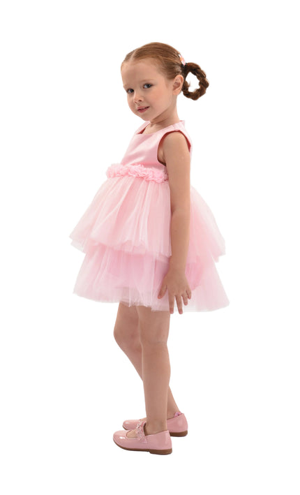 kids atelier mimi tutu Light Pink Amarielle Floral Waist Tulle Dress