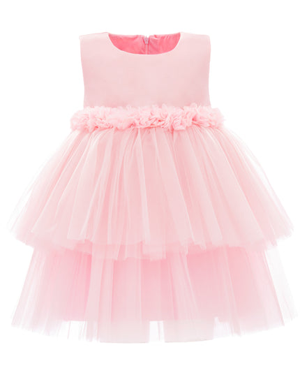 kids atelier mimi tutu Light Pink Amarielle Floral Waist Tulle Dress