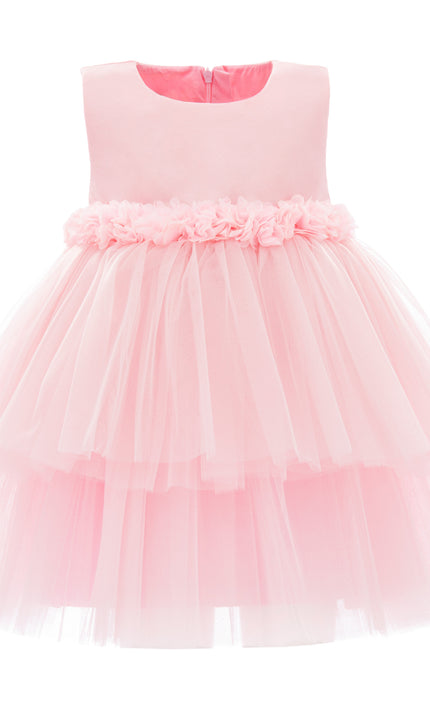 kids atelier mimi tutu Light Pink Amarielle Floral Waist Tulle Dress