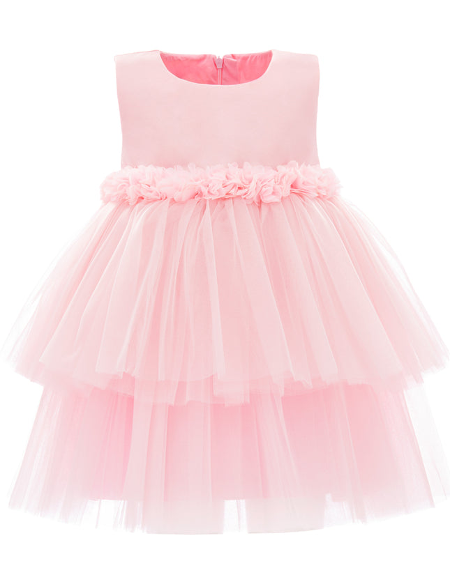 kids atelier mimi tutu Light Pink Amarielle Floral Waist Tulle Dress