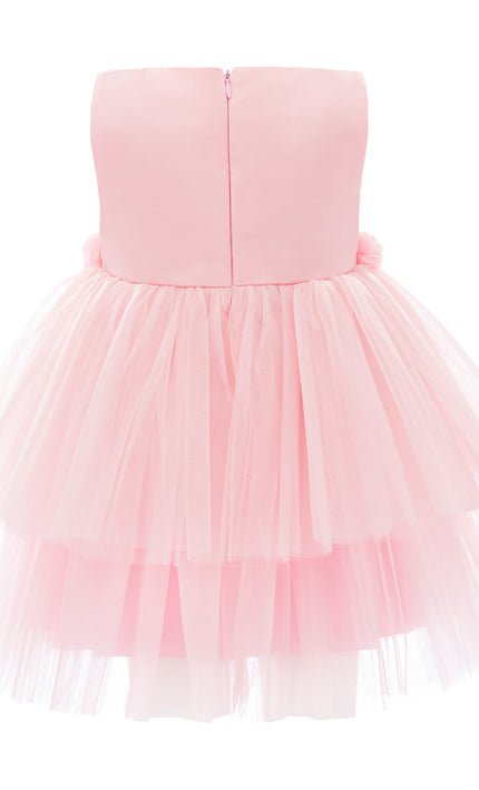 kids atelier mimi tutu Light Pink Amarielle Floral Waist Tulle Dress