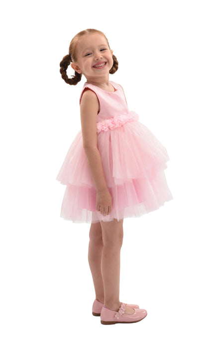 kids atelier mimi tutu Light Pink Amarielle Floral Waist Tulle Dress