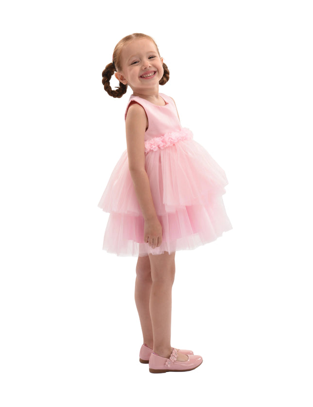 kids atelier mimi tutu Light Pink Amarielle Floral Waist Tulle Dress
