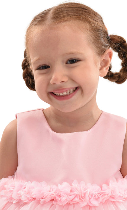 kids atelier mimi tutu Light Pink Amarielle Floral Waist Tulle Dress