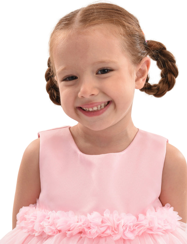 kids atelier mimi tutu Light Pink Amarielle Floral Waist Tulle Dress