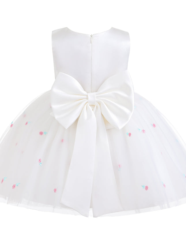 kids atelier mimi tutu White Eveloria Floral Tulle Bow Dress