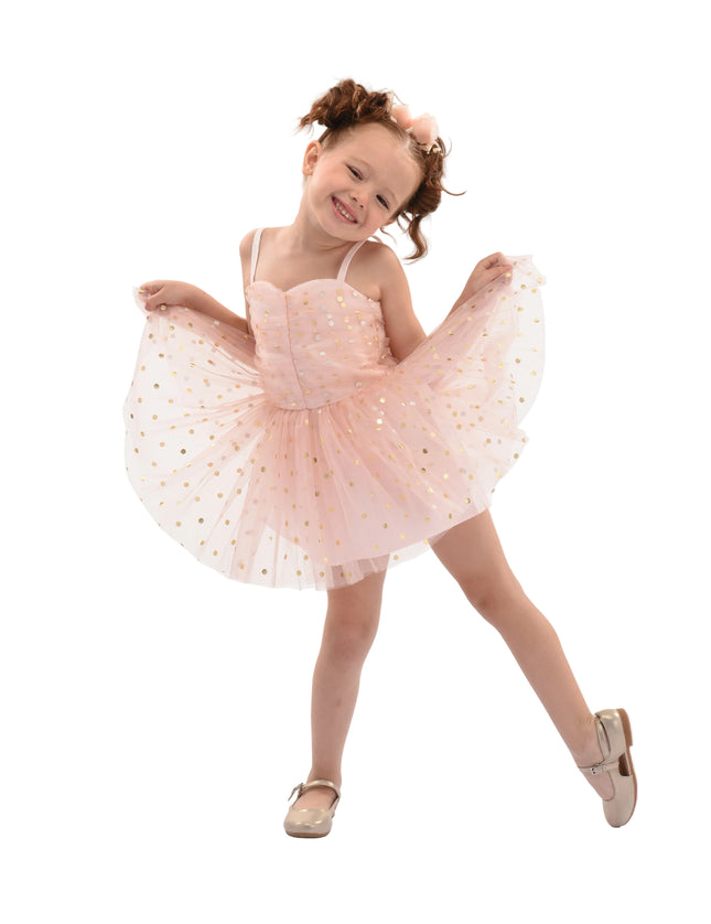 kids atelier mimi tutu Light Pink Marivelle Sequin Tulle Dress