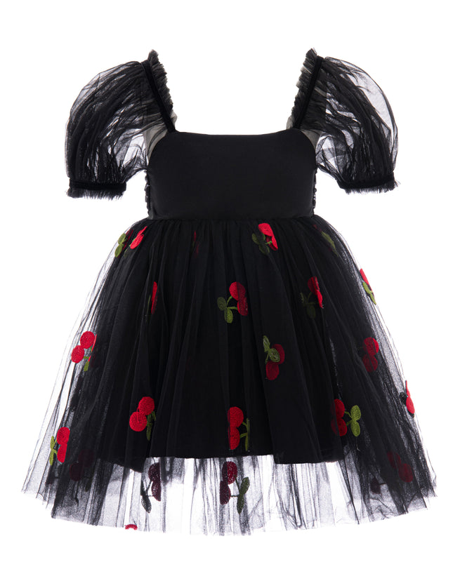 kids atelier mimi tutu Black Elysande Cherry Tulle Dress