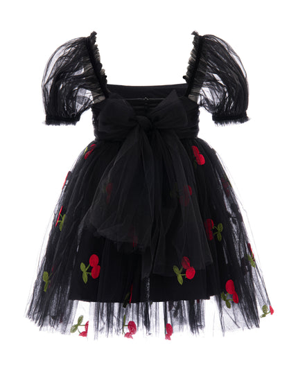 kids atelier mimi tutu Black Elysande Cherry Tulle Dress