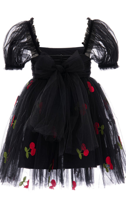 kids atelier mimi tutu Black Elysande Cherry Tulle Dress