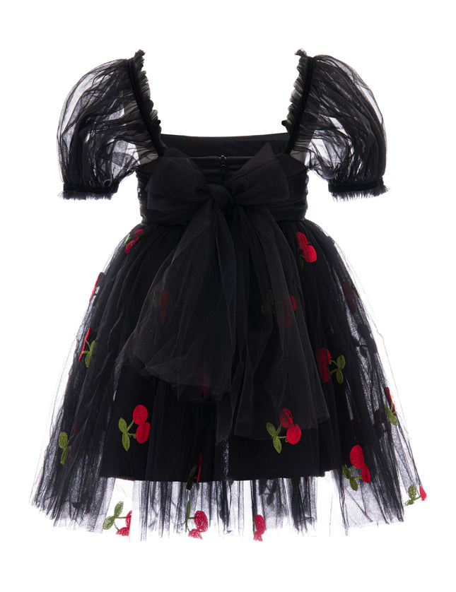 kids atelier mimi tutu Black Elysande Cherry Tulle Dress