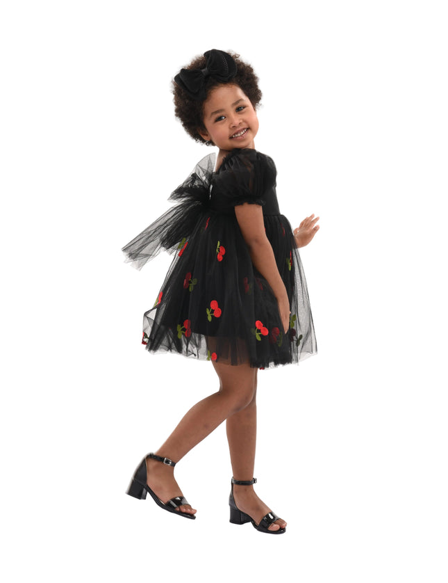 kids atelier mimi tutu Black Elysande Cherry Tulle Dress