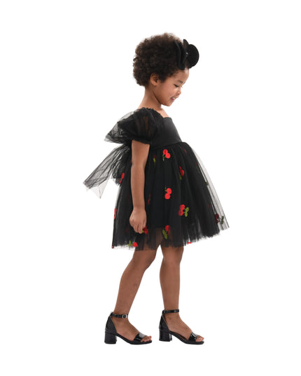 kids atelier mimi tutu Black Elysande Cherry Tulle Dress
