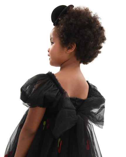 kids atelier mimi tutu Black Elysande Cherry Tulle Dress