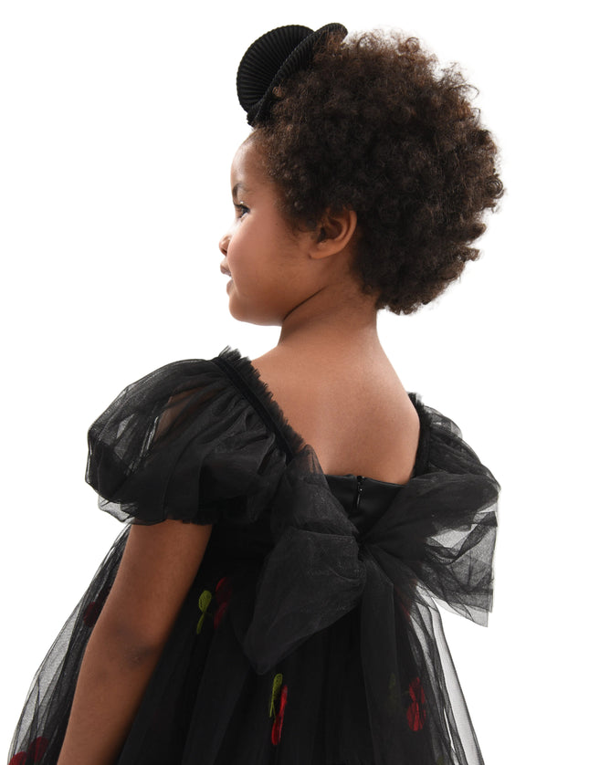 kids atelier mimi tutu Black Elysande Cherry Tulle Dress