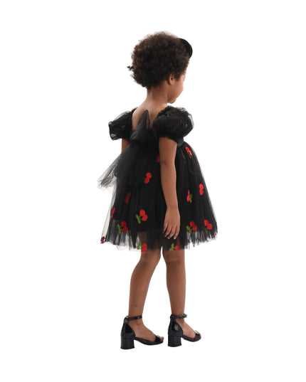 kids atelier mimi tutu Black Elysande Cherry Tulle Dress