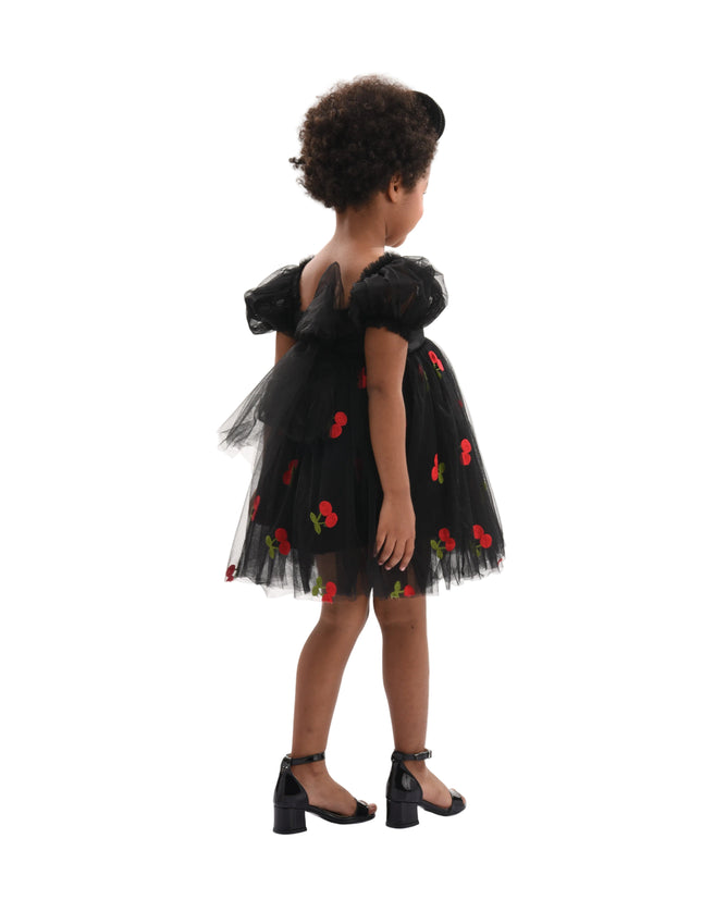 kids atelier mimi tutu Black Elysande Cherry Tulle Dress