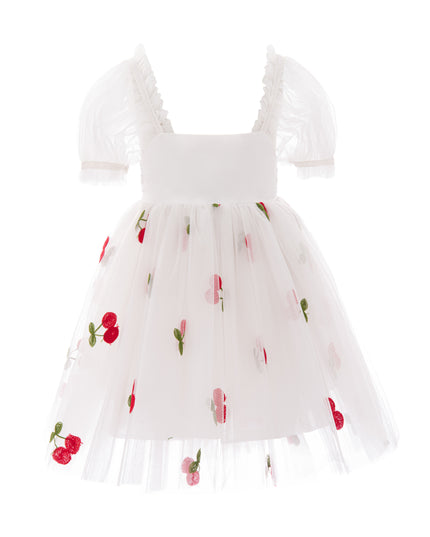 kids atelier mimi tutu White Elysande Cherry Tulle Dress