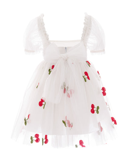 kids atelier mimi tutu White Elysande Cherry Tulle Dress