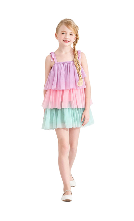 kids atelier mimi tutu Pink Vaelina Pastel Tier Dress