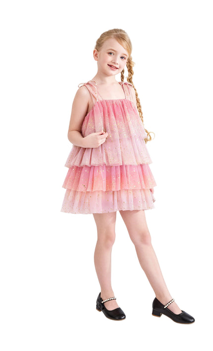 kids atelier mimi tutu Pink Lysette Glitter Tier Dress