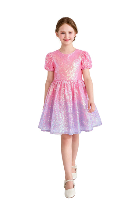 kids atelier mimi tutu Pink Sorella Sequin Flared Dress