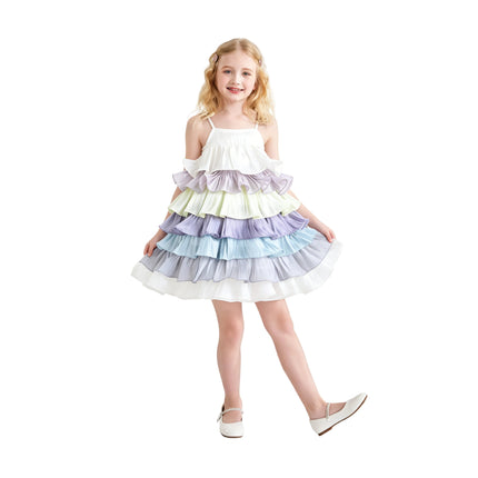 kids atelier mimi tutu White Talia Gradient Ruffle Dress