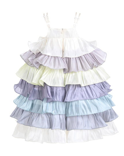 kids atelier mimi tutu White Talia Gradient Ruffle Dress