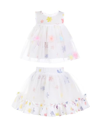 kids atelier mimi tutu White Aveloria Floral Ruffle Set