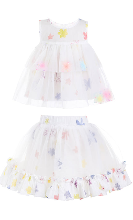 kids atelier mimi tutu White Aveloria Floral Ruffle Set