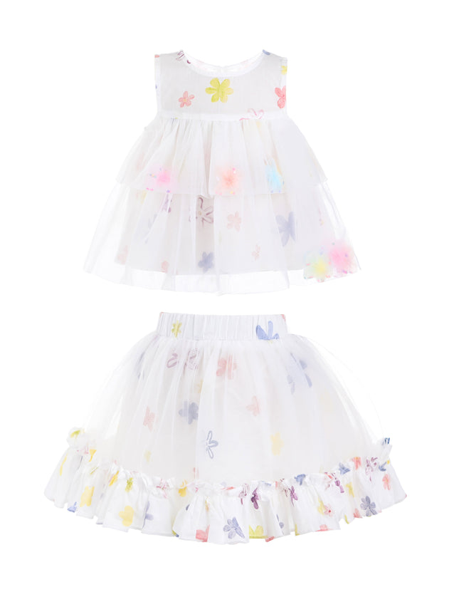 kids atelier mimi tutu White Aveloria Floral Ruffle Set