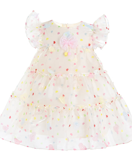 kids atelier mimi tutu White Thaliora Pastel Polka Dot Dress