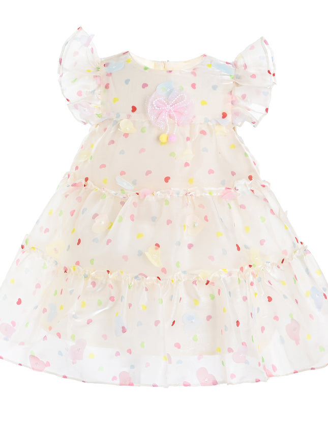 kids atelier mimi tutu White Thaliora Pastel Polka Dot Dress
