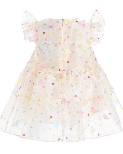 kids atelier mimi tutu White Thaliora Pastel Polka Dot Dress