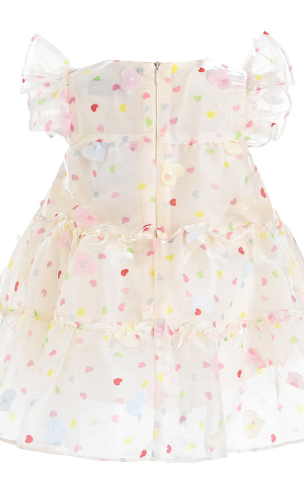 kids atelier mimi tutu White Thaliora Pastel Polka Dot Dress