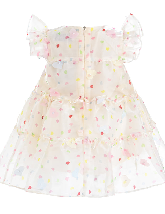kids atelier mimi tutu White Thaliora Pastel Polka Dot Dress