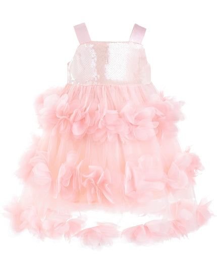 kids atelier mimi tutu Pink Veloria Sequin Tulle Flower Dress