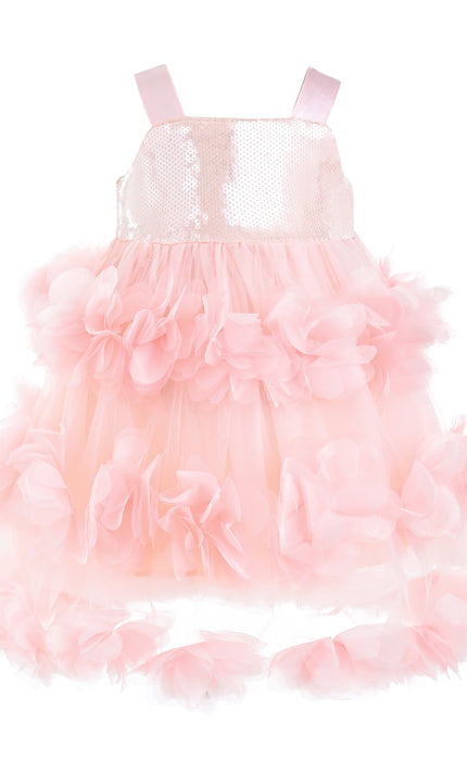 kids atelier mimi tutu Pink Veloria Sequin Tulle Flower Dress