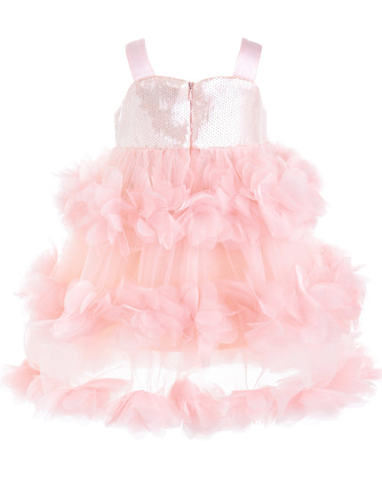 kids atelier mimi tutu Pink Veloria Sequin Tulle Flower Dress